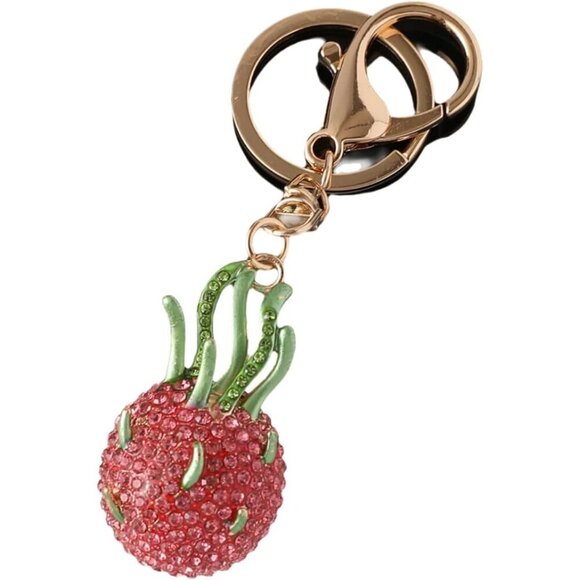 ❤️ Rhinestone Pitaya Purse Charms Women Girl Cute Fruit Car Keyring Holder Bag - Picture 1 of 7